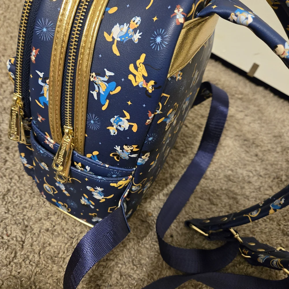 Loungefly Disney Parks Blue and Gold Backpack - Picture 2 of 3